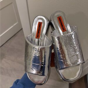Simon Miller Metallic Silver Mules
